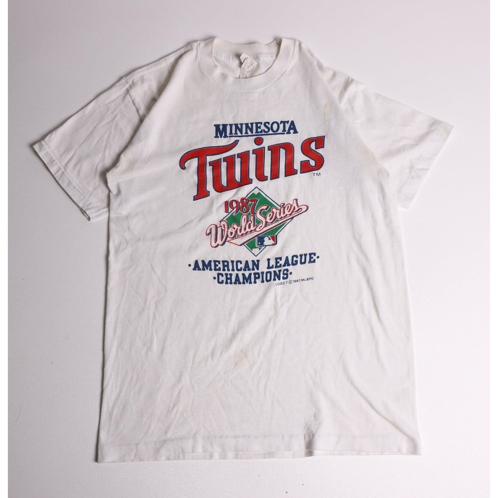 Vintage 1987 Minnesota Twins World Series AL Champions Logo 7 T-Shirt White L